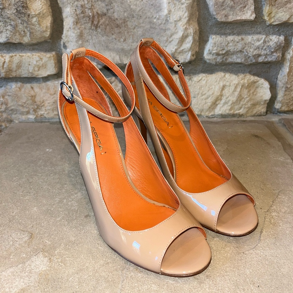 Via Spiga Ankle Strap Open Toe Rochelle High Heel Nude
